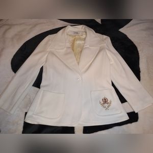 Domani knits white wool blazer